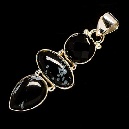 Snowflake Obsidian Pendants handcrafted by Ana Silver Co - PD735852