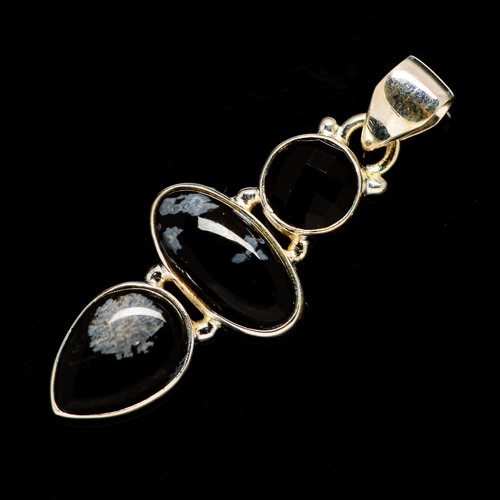 Snowflake Obsidian Pendants handcrafted by Ana Silver Co - PD735854