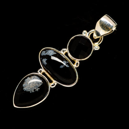 Snowflake Obsidian Pendants handcrafted by Ana Silver Co - PD735854