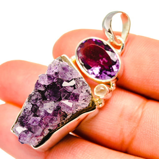 Amethyst Crystal Pendants handcrafted by Ana Silver Co - PD7365