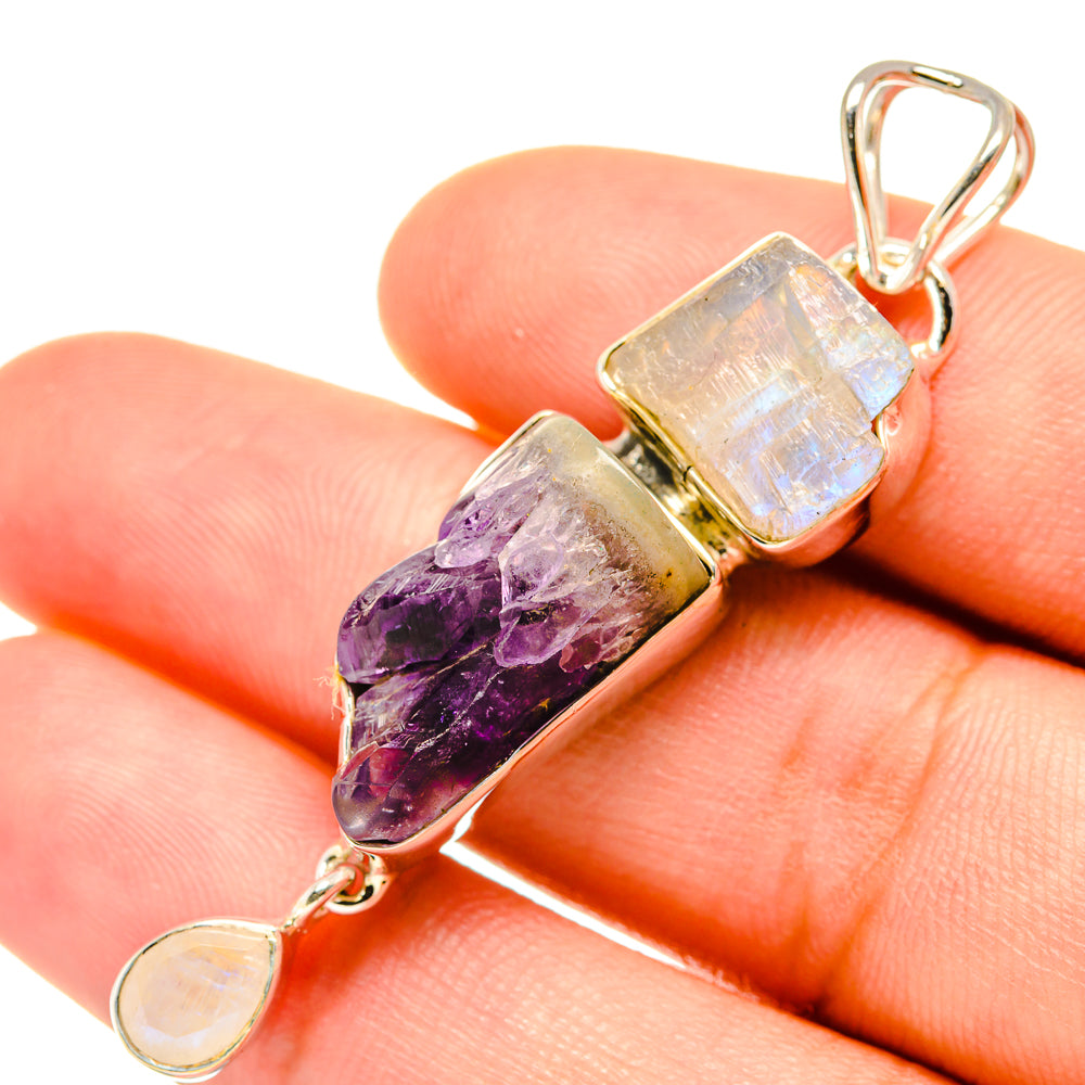 Amethyst Stalactite Pendants handcrafted by Ana Silver Co - PD7368