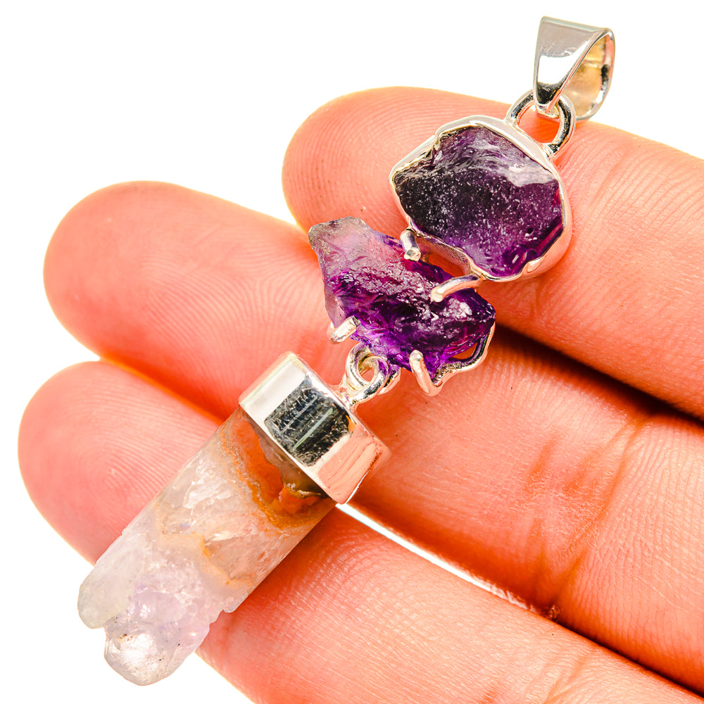 Amethyst Stalactite Pendants handcrafted by Ana Silver Co - PD7369
