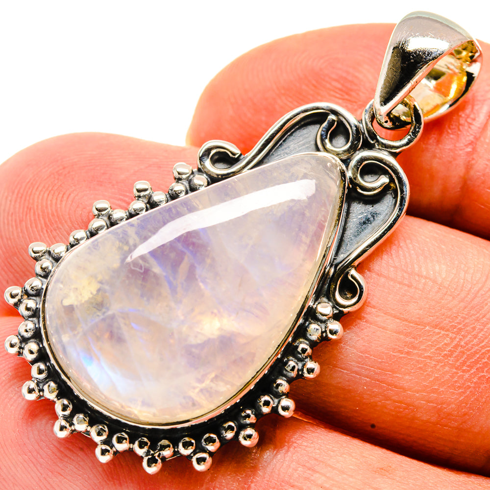 Rainbow Moonstone Pendants handcrafted by Ana Silver Co - PD736953