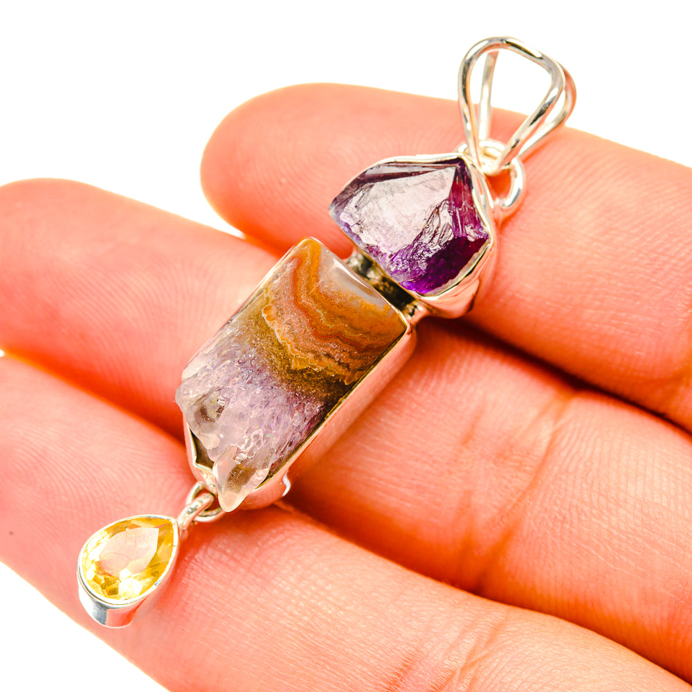 Amethyst Stalactite Pendants handcrafted by Ana Silver Co - PD7372