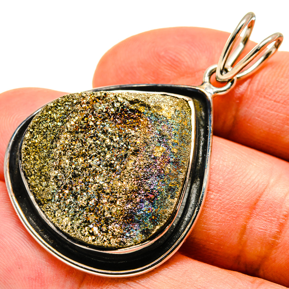 Spectro Pyrite Druzy Pendants handcrafted by Ana Silver Co - PD737234
