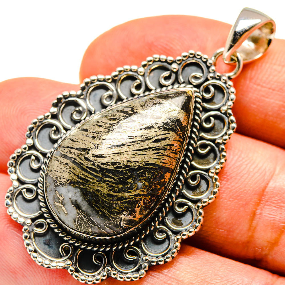 Feder Pyrite Pendants handcrafted by Ana Silver Co - PD737367