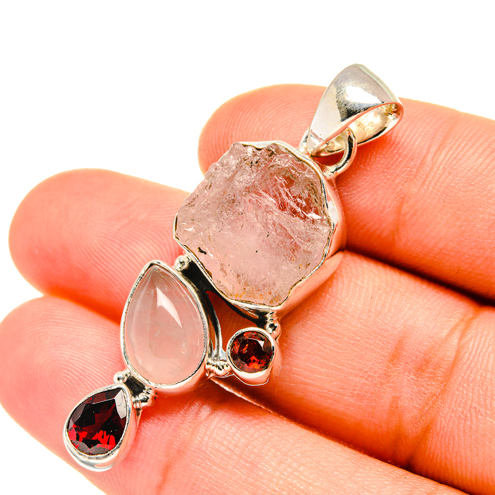 Rose Quartz Pendants handcrafted by Ana Silver Co - PD7376