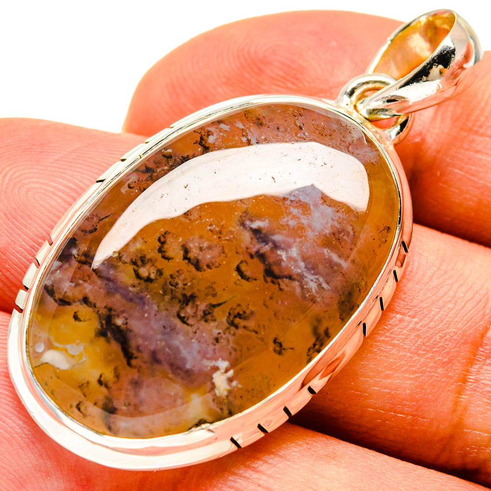 Plume Agate Pendants handcrafted by Ana Silver Co - PD737655