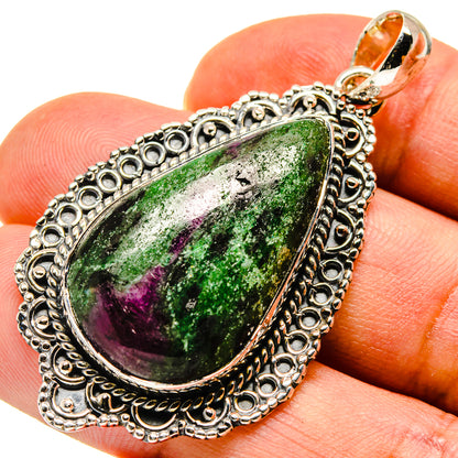 Ruby Zoisite Pendants handcrafted by Ana Silver Co - PD737750
