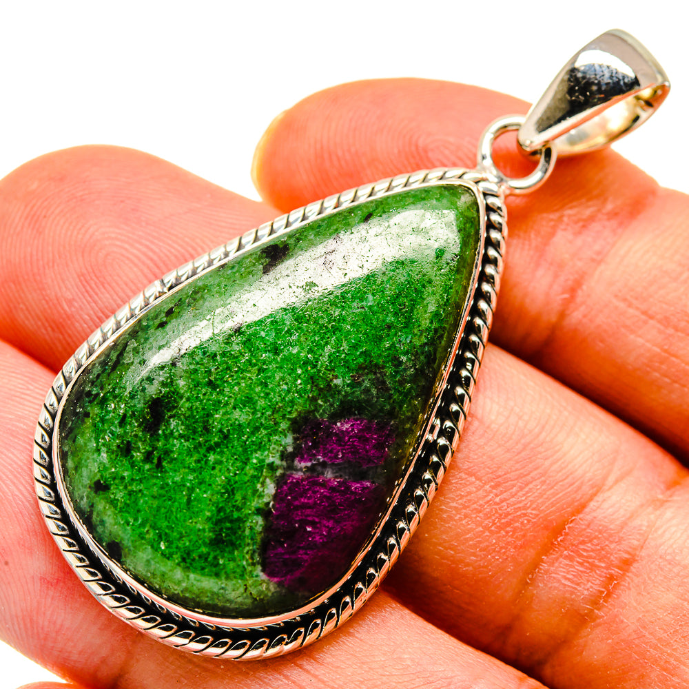Ruby Zoisite Pendants handcrafted by Ana Silver Co - PD737817