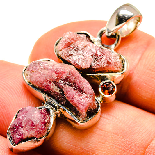 Pink Tourmaline Pendants handcrafted by Ana Silver Co - PD737826