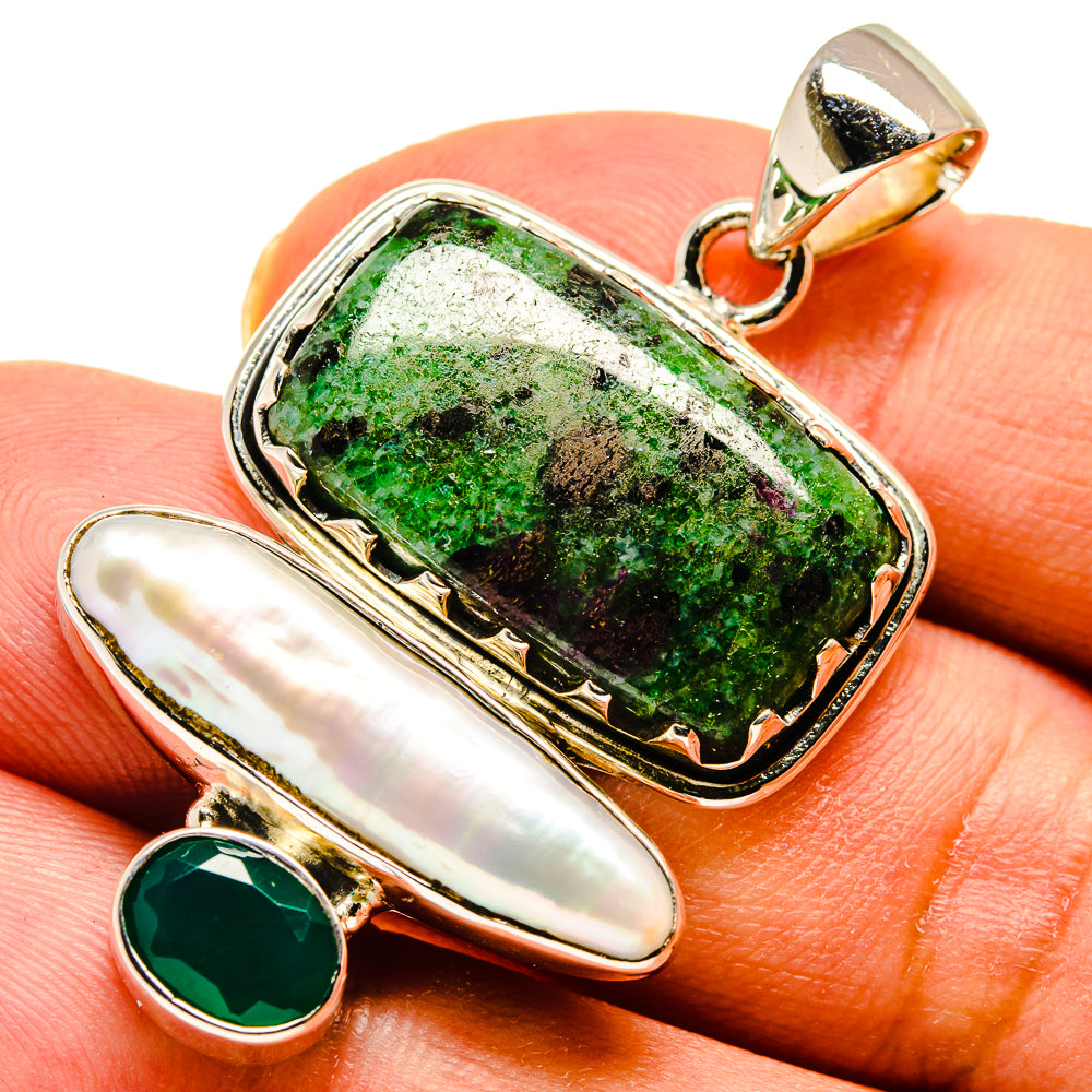 Ruby Zoisite Pendants handcrafted by Ana Silver Co - PD737863