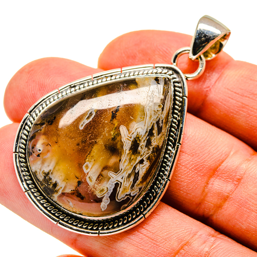 Plume Agate Pendants handcrafted by Ana Silver Co - PD738016