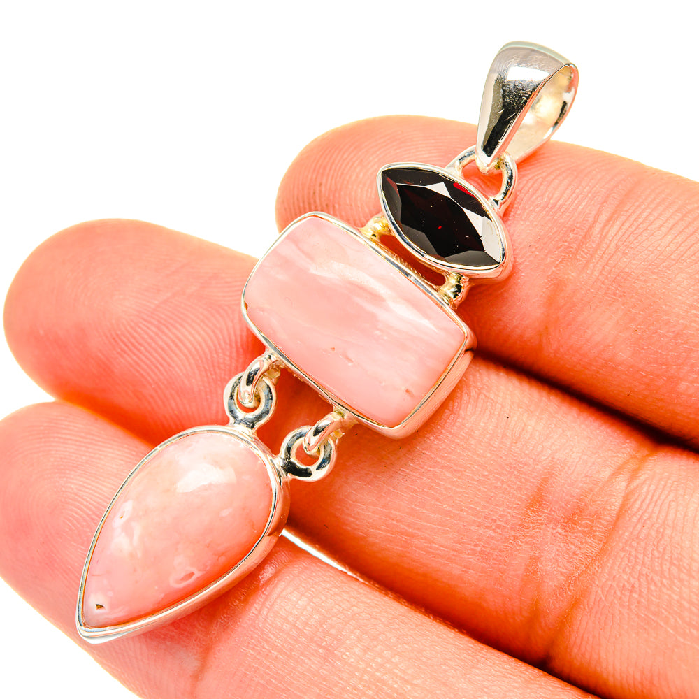 Pink Opal Pendants handcrafted by Ana Silver Co - PD7381
