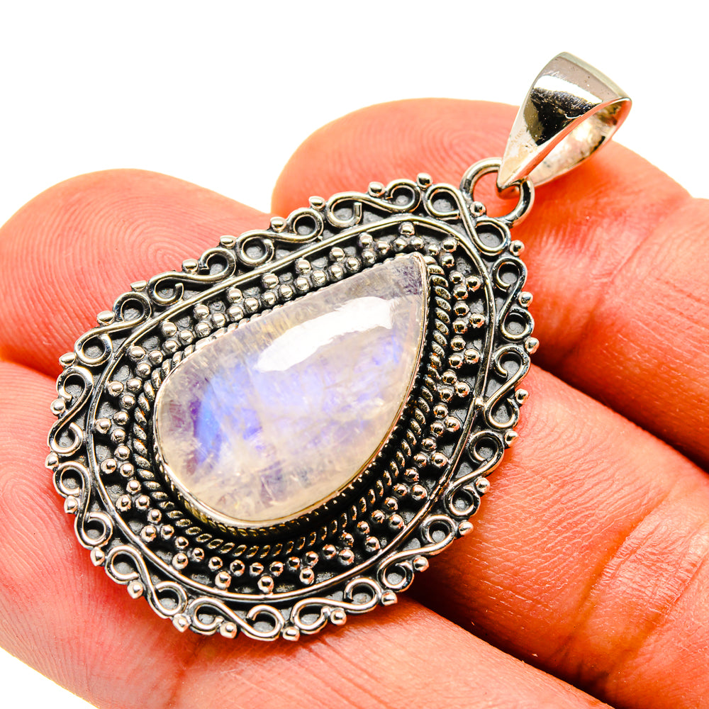 Rainbow Moonstone Pendants handcrafted by Ana Silver Co - PD738122