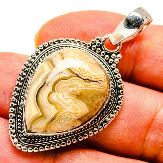 Laguna Lace Agate Pendants handcrafted by Ana Silver Co - PD738214