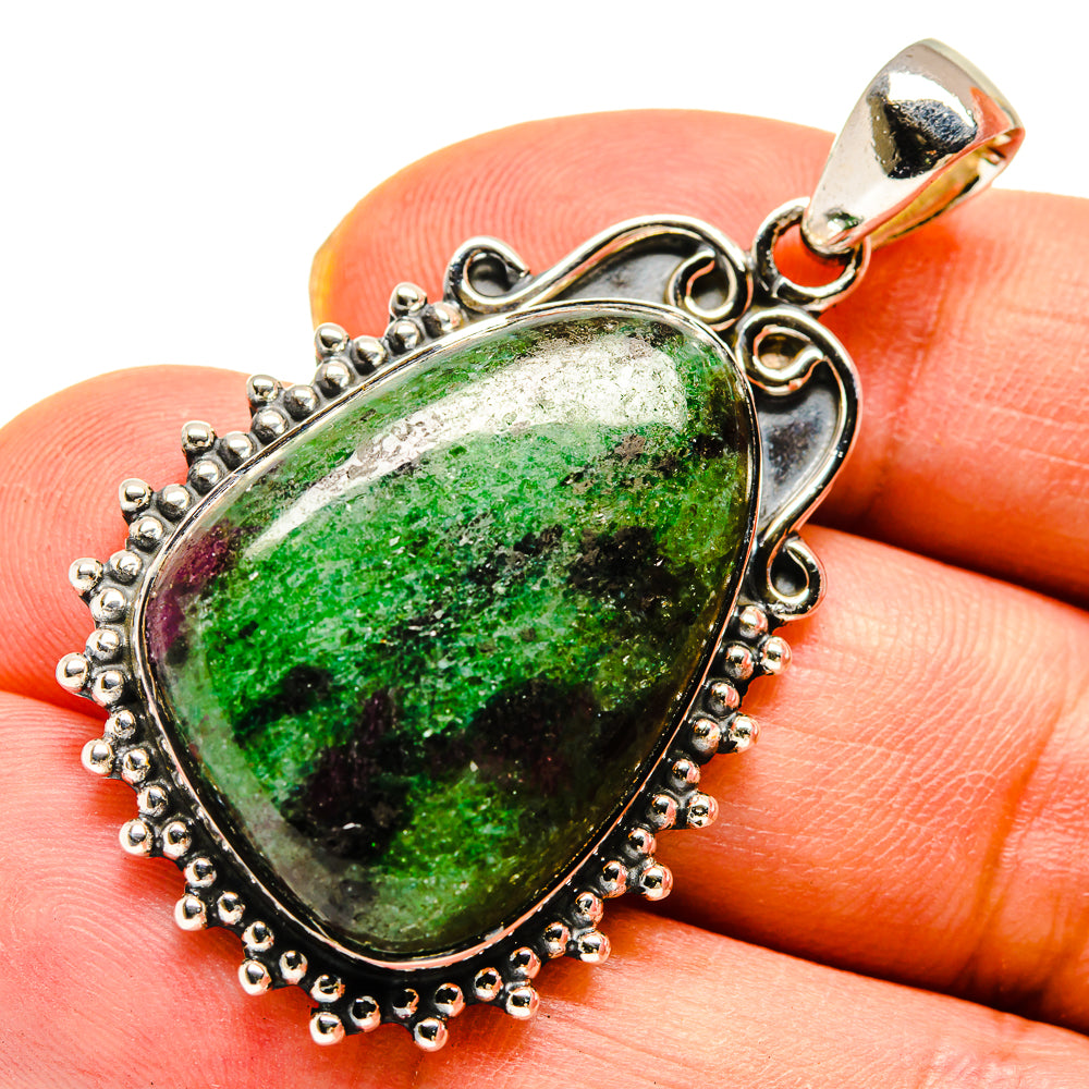 Ruby Zoisite Pendants handcrafted by Ana Silver Co - PD738534