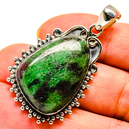 Ruby Zoisite Pendants handcrafted by Ana Silver Co - PD738534