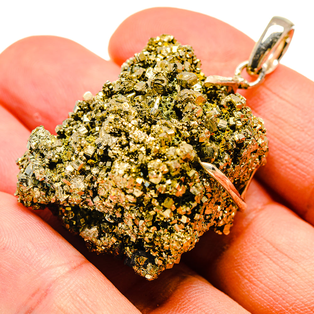 Pyrite Druzy Pendants handcrafted by Ana Silver Co - PD738766