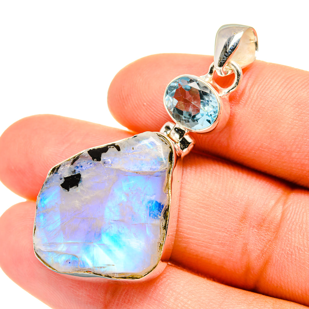 Rainbow Moonstone Pendants handcrafted by Ana Silver Co - PD7393