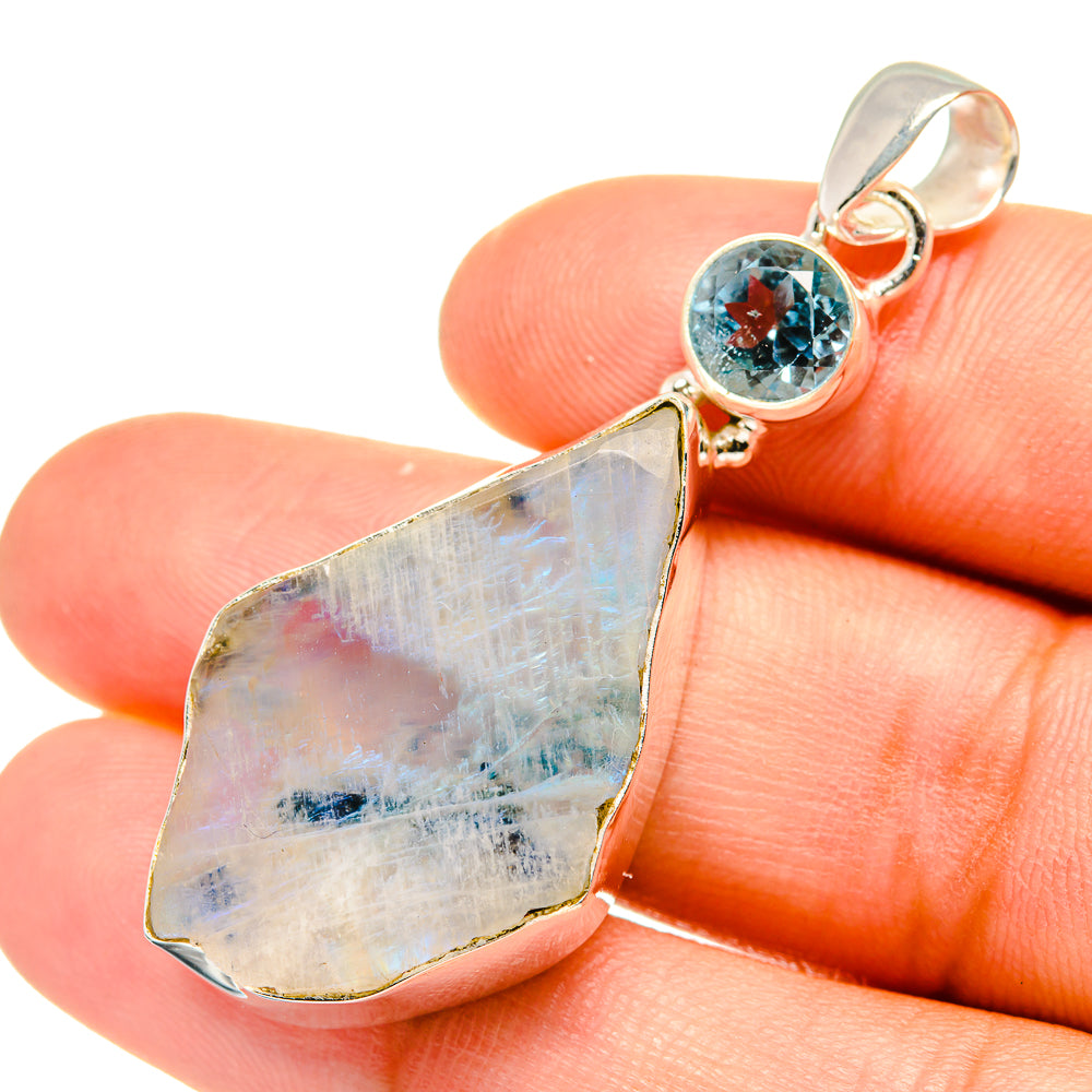 Rainbow Moonstone Pendants handcrafted by Ana Silver Co - PD7394