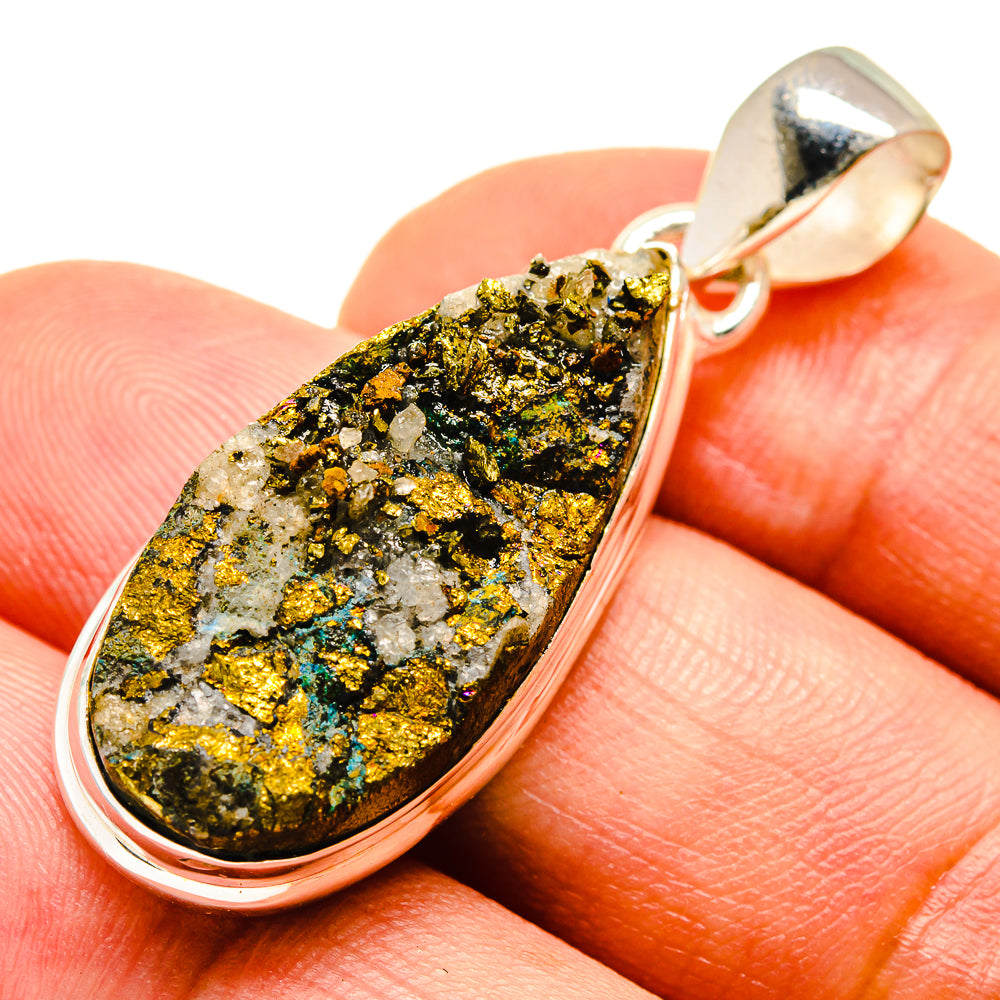 Spectro Pyrite Druzy Pendants handcrafted by Ana Silver Co - PD739638
