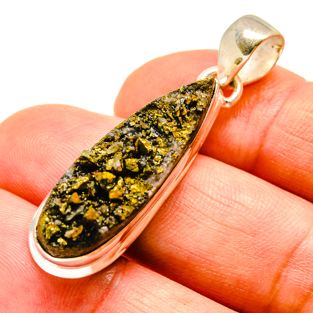 Spectro Pyrite Druzy Pendants handcrafted by Ana Silver Co - PD739763