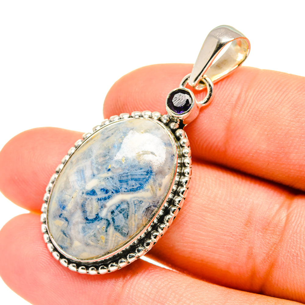 Blue Scheelite Pendants handcrafted by Ana Silver Co - PD7398