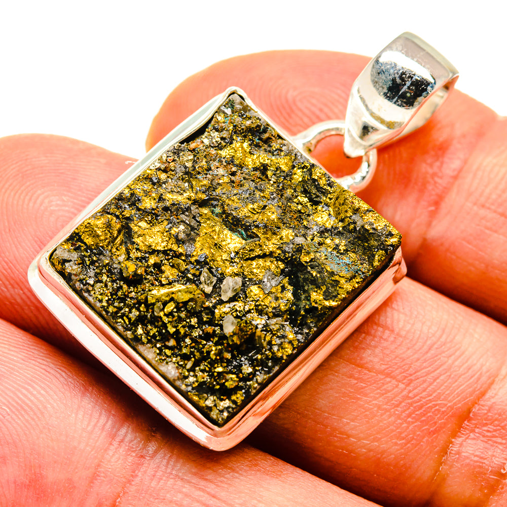 Spectro Pyrite Druzy Pendants handcrafted by Ana Silver Co - PD739836