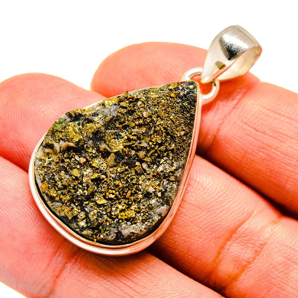 Spectro Pyrite Druzy Pendants handcrafted by Ana Silver Co - PD739916