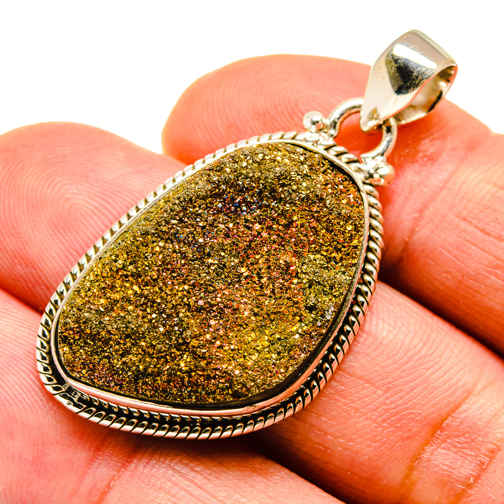 Spectro Pyrite Druzy Pendants handcrafted by Ana Silver Co - PD739931