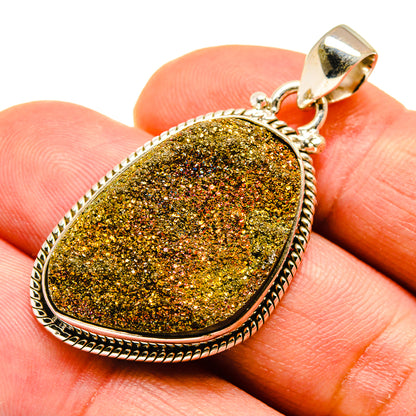 Spectro Pyrite Druzy Pendants handcrafted by Ana Silver Co - PD739931