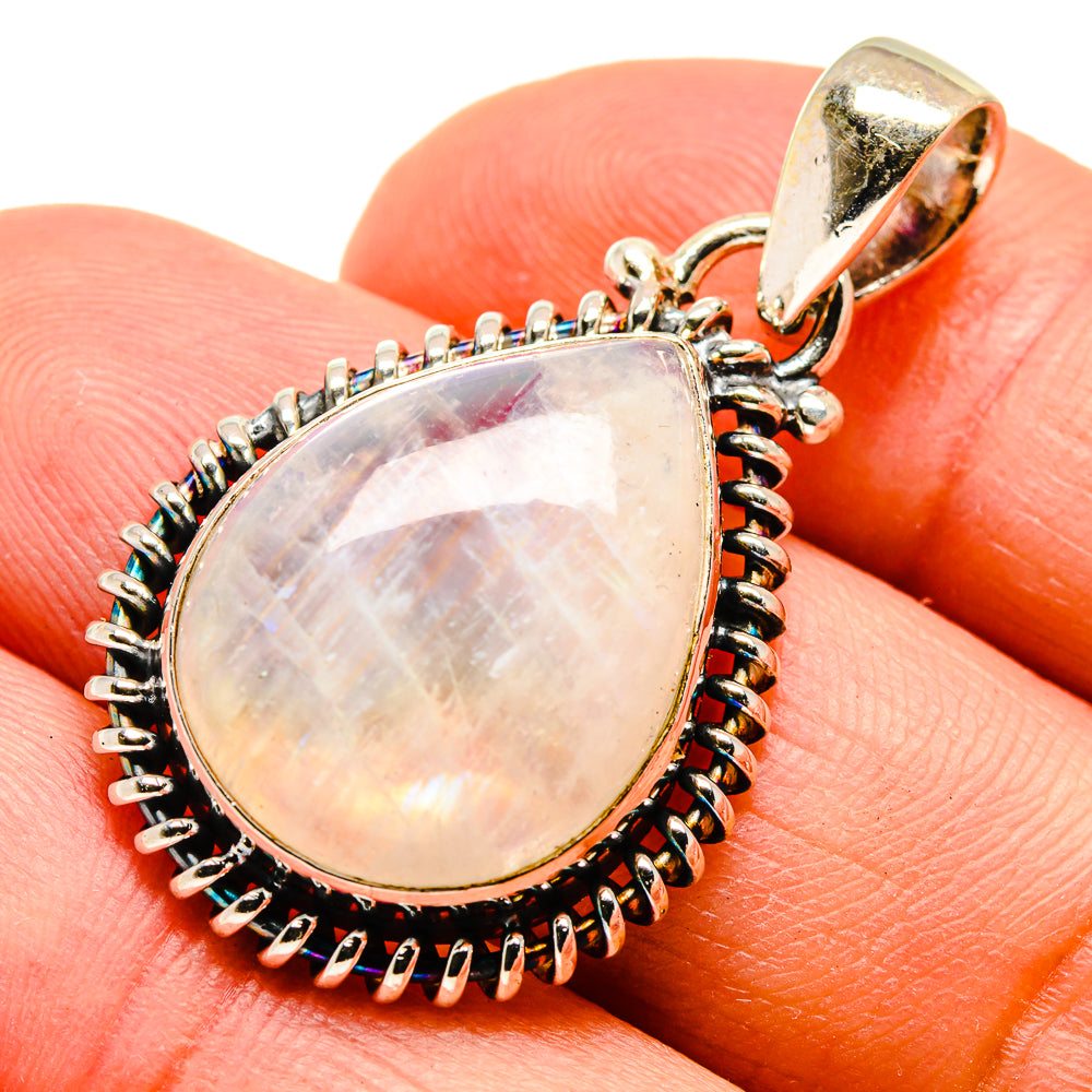 Rainbow Moonstone Pendants handcrafted by Ana Silver Co - PD740006