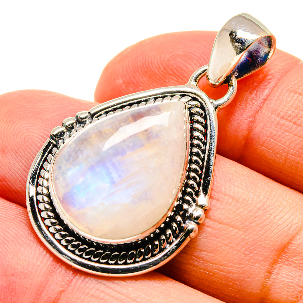 Rainbow Moonstone Pendants handcrafted by Ana Silver Co - PD740416