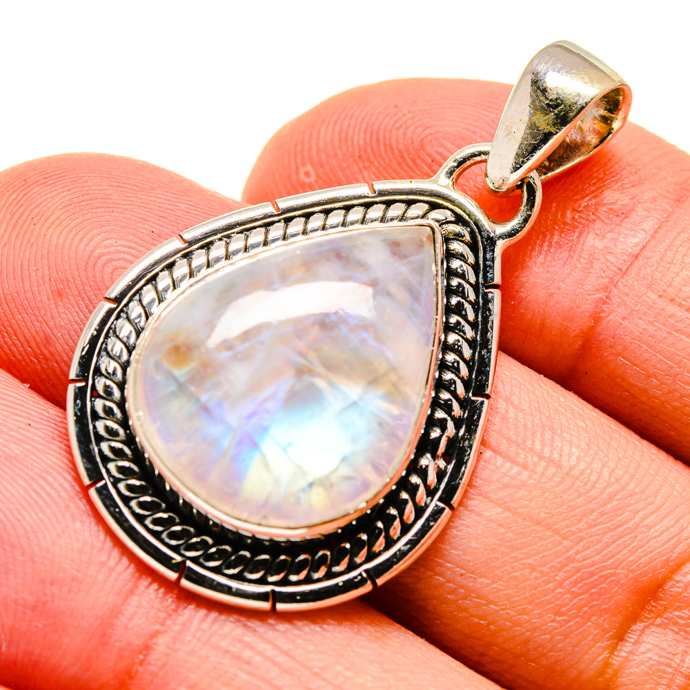 Rainbow Moonstone Pendants handcrafted by Ana Silver Co - PD740591