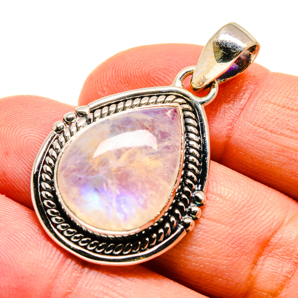Rainbow Moonstone Pendants handcrafted by Ana Silver Co - PD740623