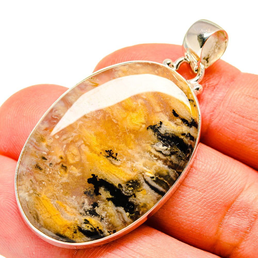 Plume Agate Pendants handcrafted by Ana Silver Co - PD740845