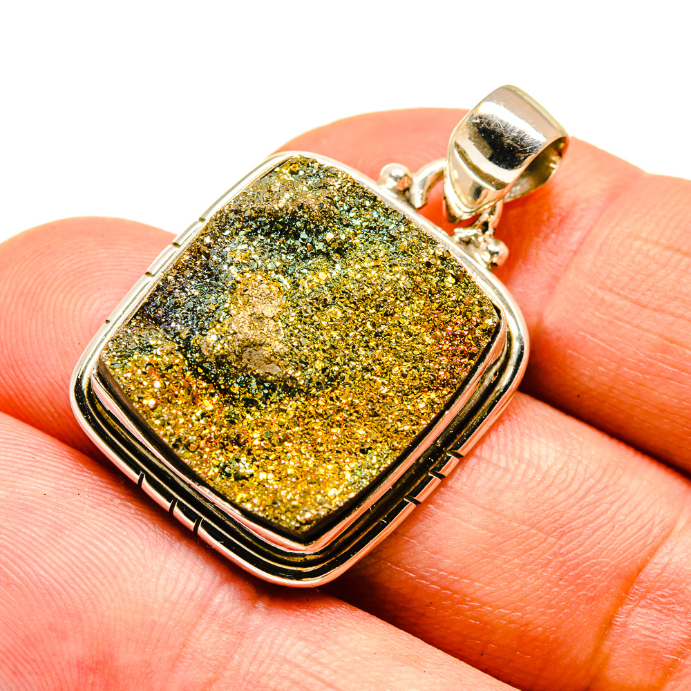 Spectro Pyrite Druzy Pendants handcrafted by Ana Silver Co - PD740894