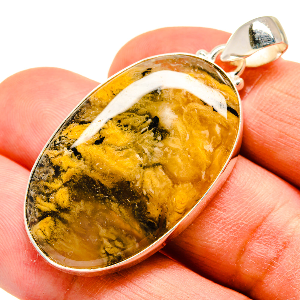 Plume Agate Pendants handcrafted by Ana Silver Co - PD741088