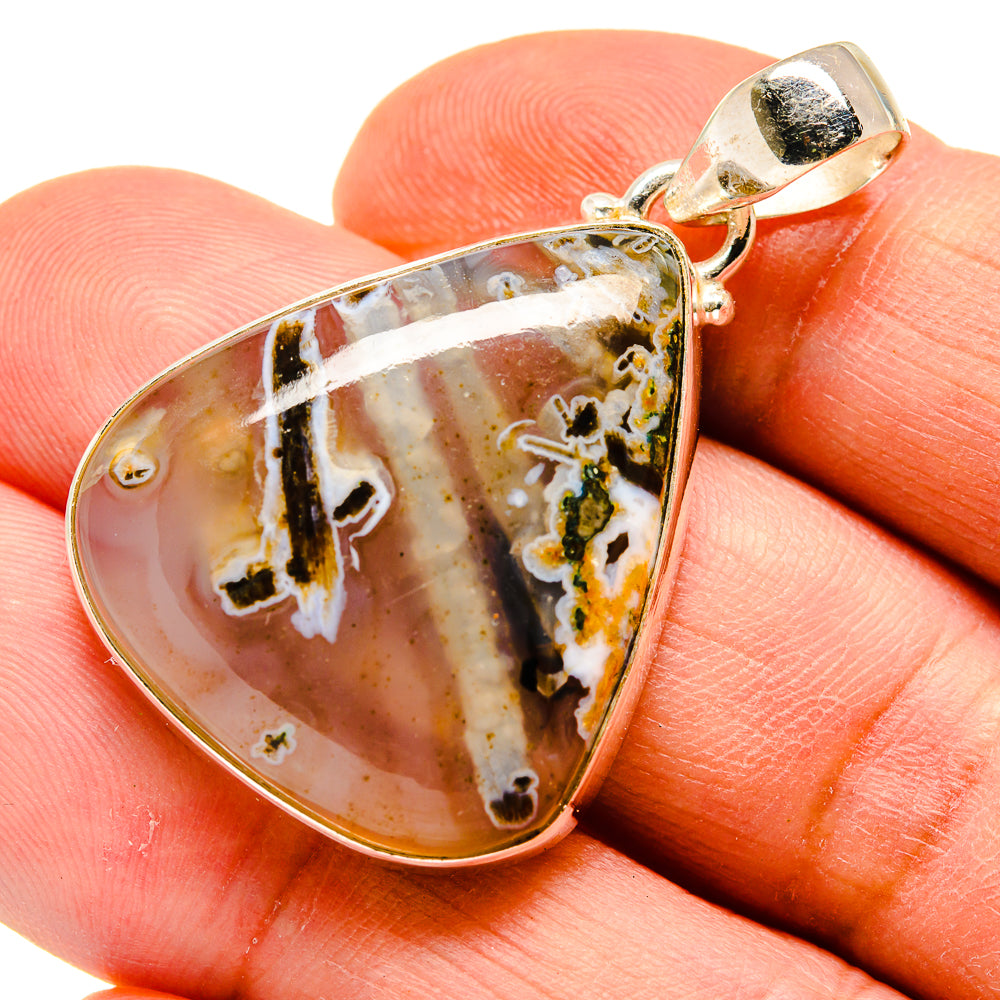 Plume Agate Pendants handcrafted by Ana Silver Co - PD741111