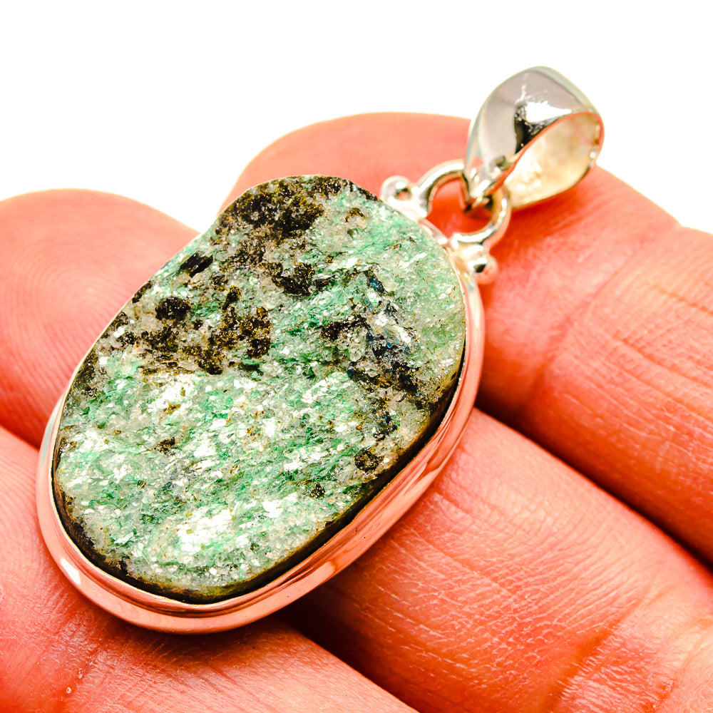 Green Fuchsite Crystal Pendants handcrafted by Ana Silver Co - PD741351