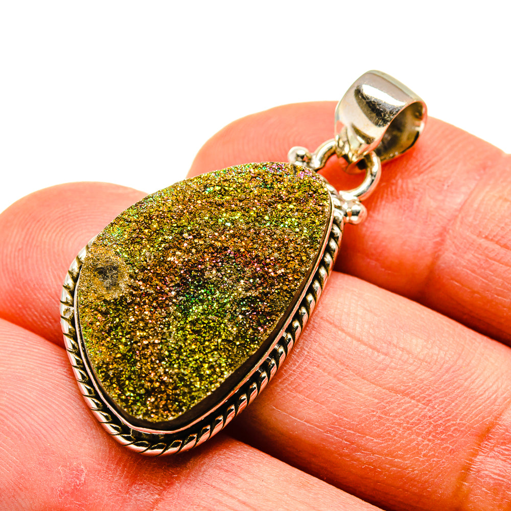 Spectro Pyrite Druzy Pendants handcrafted by Ana Silver Co - PD741364