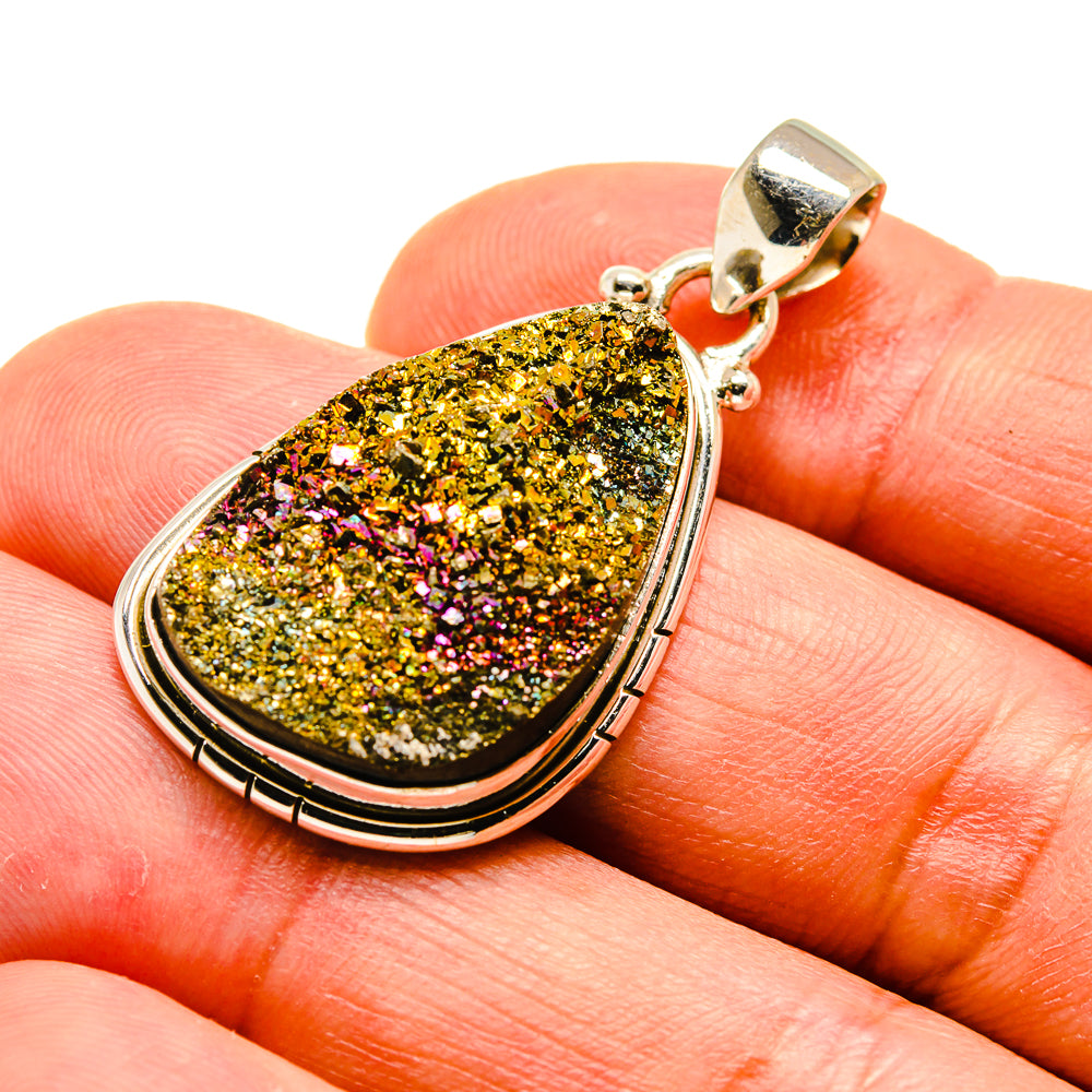 Spectro Pyrite Druzy Pendants handcrafted by Ana Silver Co - PD741492
