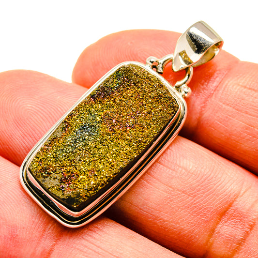 Spectro Pyrite Druzy Earrings handcrafted by Ana Silver Co - PD741706