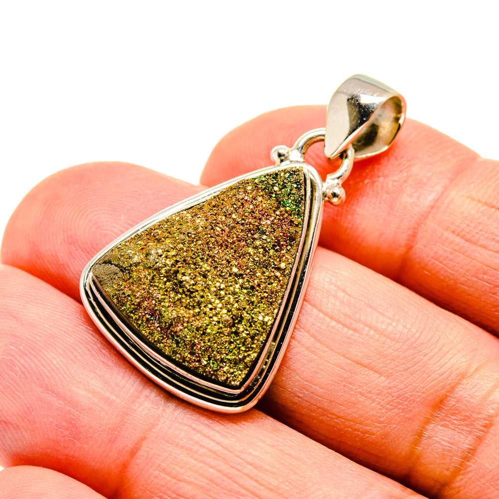 Spectro Pyrite Druzy Pendants handcrafted by Ana Silver Co - PD741943