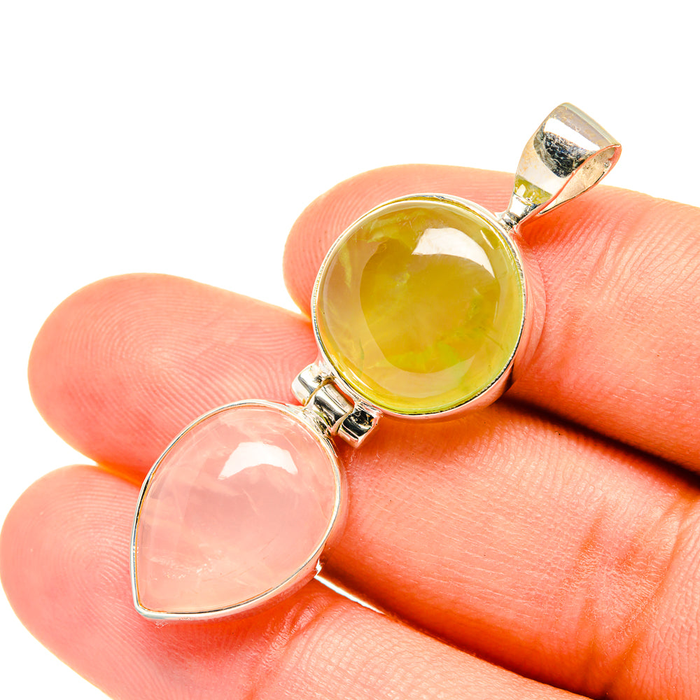 Rose Quartz Pendants handcrafted by Ana Silver Co - PD7428