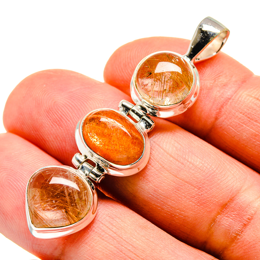 Rutilated Quartz Pendants handcrafted by Ana Silver Co - PD743059