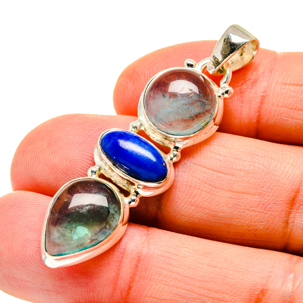 Blue Fluorite Pendants handcrafted by Ana Silver Co - PD743121