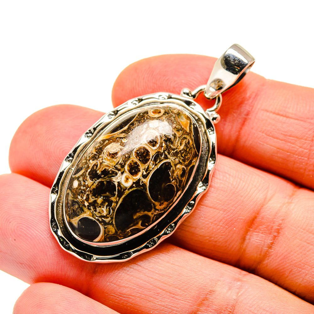 Turritella Agate Pendants handcrafted by Ana Silver Co - PD743146