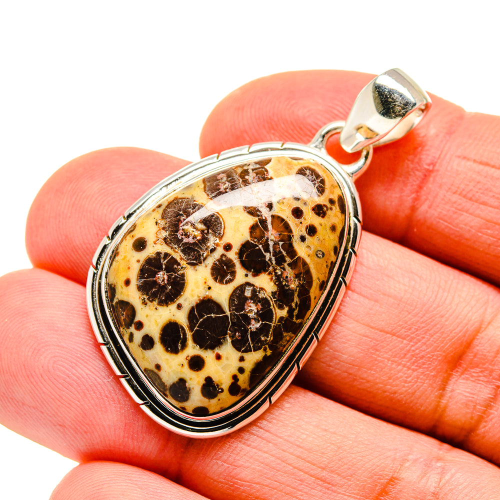 Poppy Jasper teardrop pendant, 925 sterling silver bezel and bail